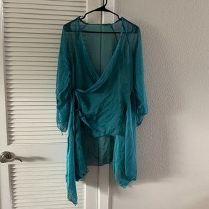 幽兰记纱衣 Women Chinese Classical Dance Gauze / Sheer Mesh Top, Size M